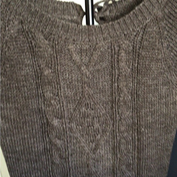 Chic Black Cable Knit Mini Dress - Picture 6 of 8